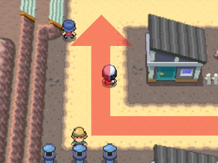 Turning to the north and heading for the stairs / Pokémon Platinum
