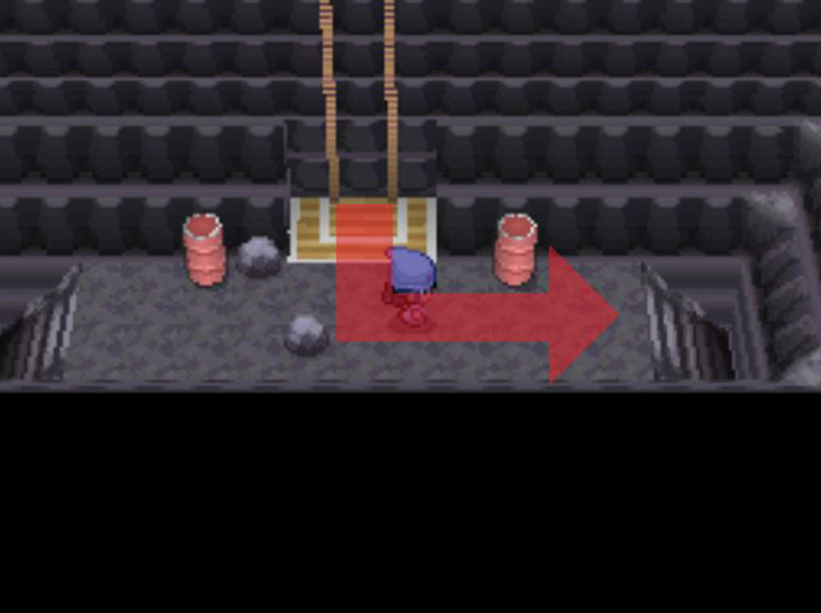 Going down the right-hand staircase / Pokémon Platinum