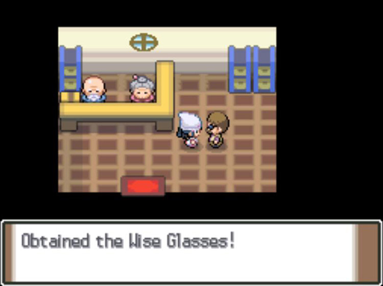 Receiving the Wise Glasses from the NPC / Pokémon Platinum