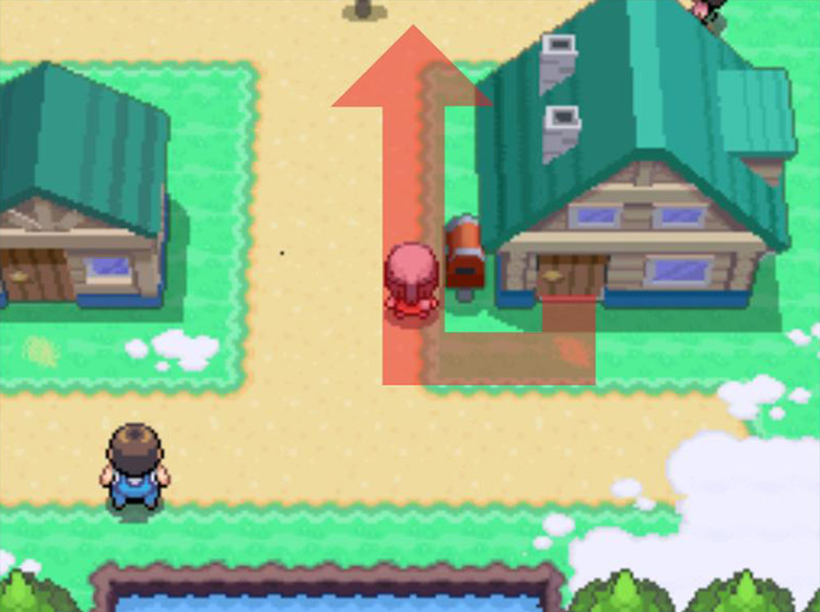 Heading north from your house in Twinleaf Town. / Pokémon Platinum