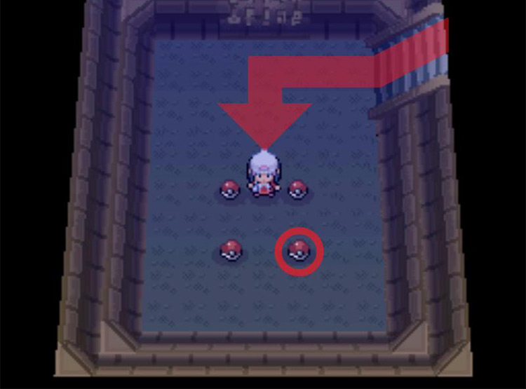 The Odd Incense in the final basement room. / Pokémon Platinum