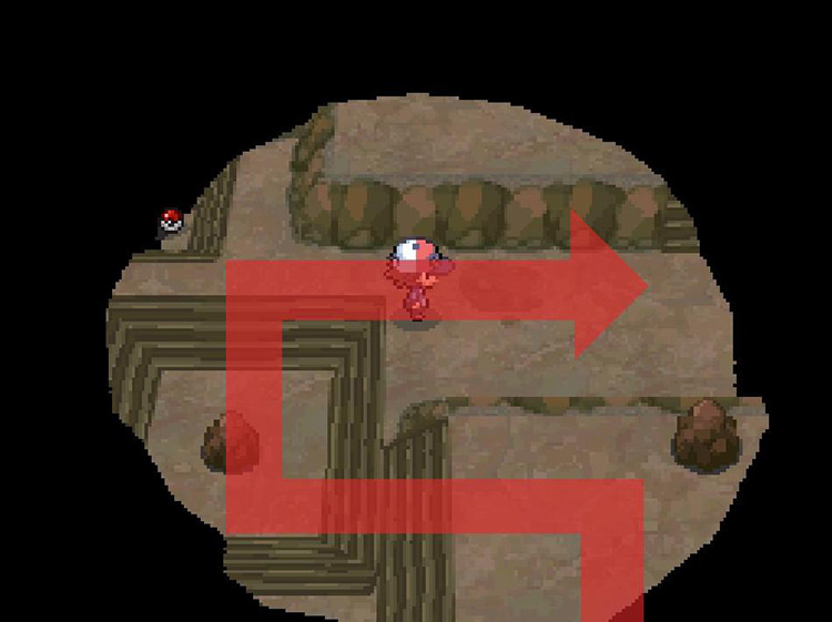 Walk east from the center of the floor. / Pokemon BW