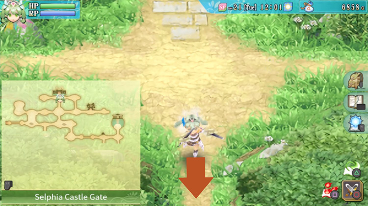 A path going south from Selphia Castle Gate / Rune Factory 4