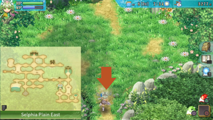A small clearing in Selphia Plain East / Rune Factory 4