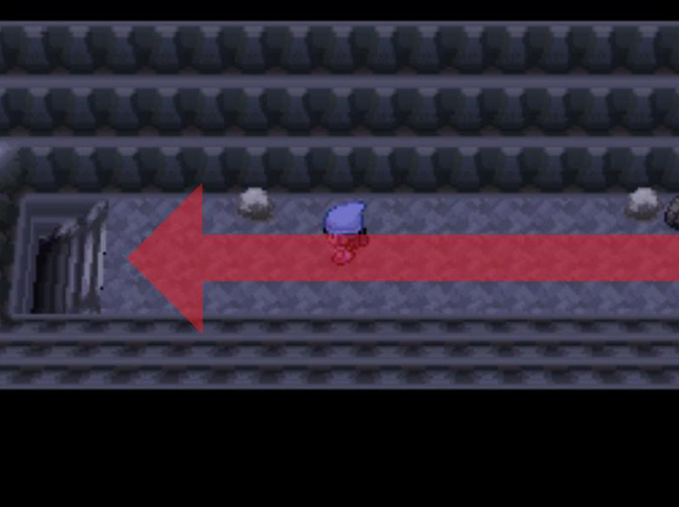 Heading down the staircase to the floor below / Pokémon Platinum