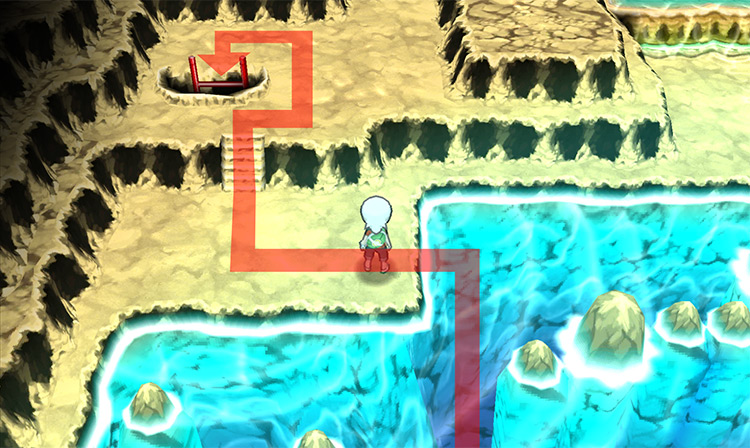 Finding the ladder towards the basement in Meteor Falls. / Pokémon Omega Ruby and Alpha Sapphire