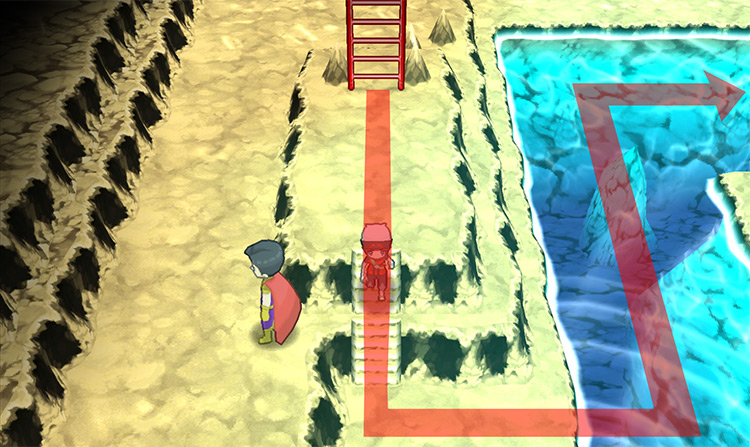 The basement floor of Meteor Falls. / Pokémon Omega Ruby and Alpha Sapphire