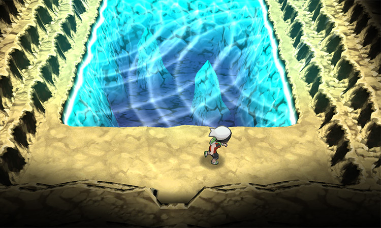 Walking around the basement room in Meteor Falls. / Pokémon Omega Ruby and Alpha Sapphire