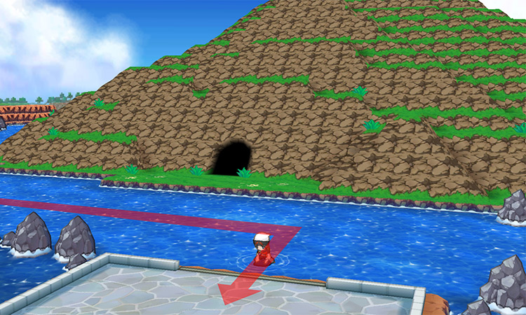 The path that leads to Route 123’s northeast entrance. / Pokémon Omega Ruby and Alpha Sapphire
