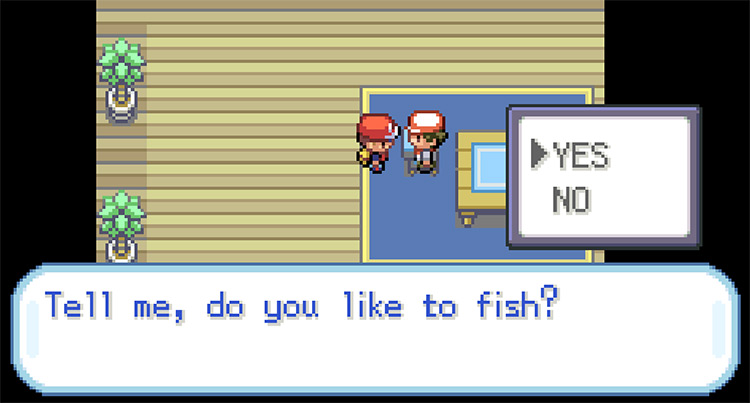 Talking to the Fishing Guru’s Older Brother in Fuchsia City to get the Good Rod / Pokemon FRLG