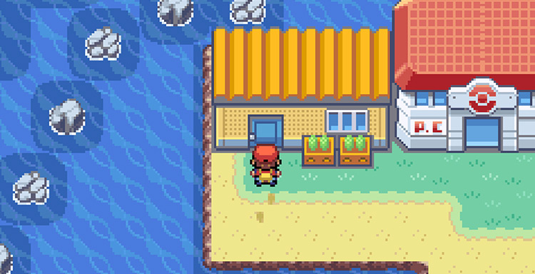 Entering the Fisherman’s house for the Old Rod / Pokémon FireRed & LeafGreen