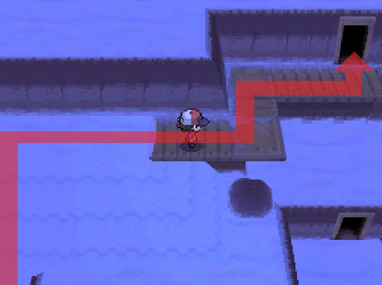 Enter the doorway at the end of the walkway / Pokémon Black & White