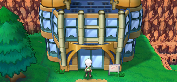 Standing outside the Weather Institute on Route 119 (Pokémon Alpha Sapphire)