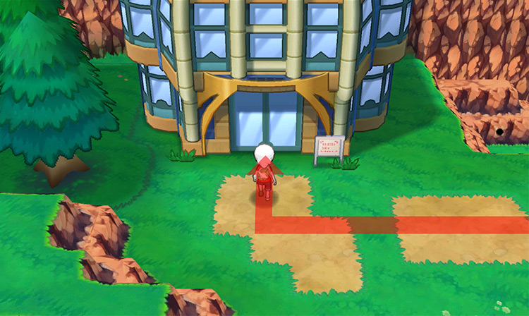 Outside the Weather Institute on Route 119. / Pokémon Omega Ruby and Alpha Sapphire