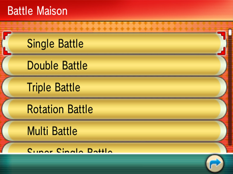 You can pick your preferred Battle Format in the Battle Maison. / Pokémon Omega Ruby and Alpha Sapphire