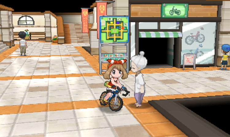 Outside Rydel’s Cycles / Pokémon Omega Ruby and Alpha Sapphire