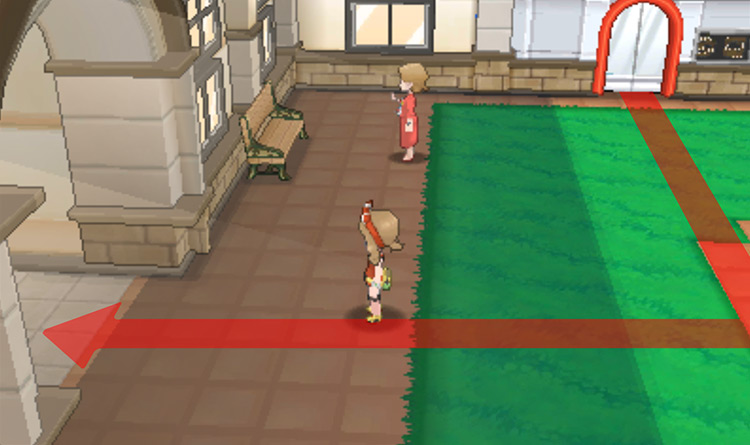 Mauville City’s central plaza going west / Pokémon Omega Ruby and Alpha Sapphire