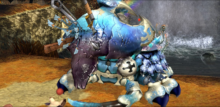 The Giant Crab uses one of its claws like a shield / FFCC Remastered