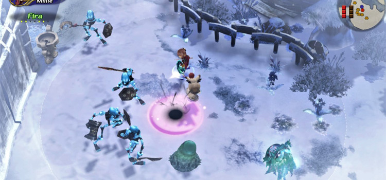 Battle in the Frozen Sluice dungeon (FFCC Remastered)