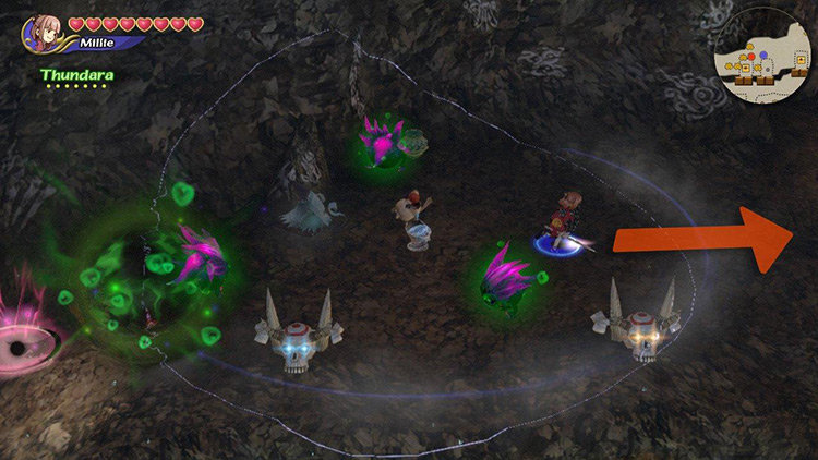 Toxic Bombs and spectral enemies on Area #2, top floor. / Final Fantasy Crystal Chronicles Remastered