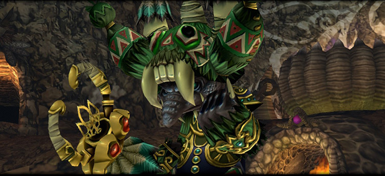Goblin Lord stares resentfully at the player. / Final Fantasy Crystal Chronicles Remastered