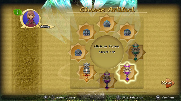 Four Mem. Crystals from the boss and four Artifacts from the dungeon. / Final Fantasy Crystal Chronicles Remastered