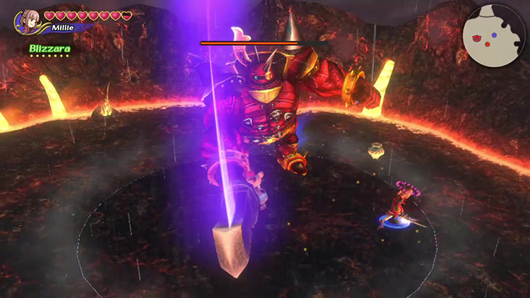 Player dodges the Red Giant’s downward slash. / Final Fantasy Crystal Chronicles Remastered