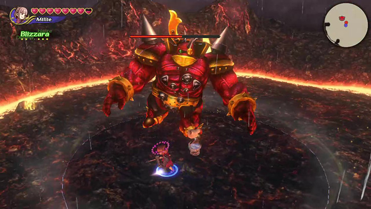 Boss coming for the player with its bare hands. / Final Fantasy Crystal Chronicles Remastered