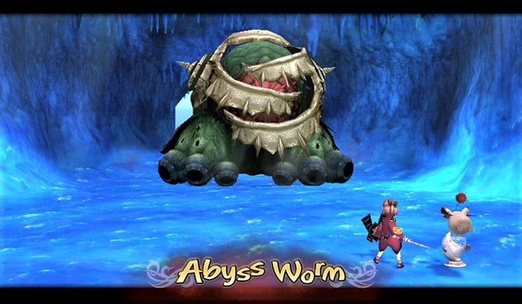 Abyss Worm makes an entrance. / Final Fantasy Crystal Chronicles Remastered