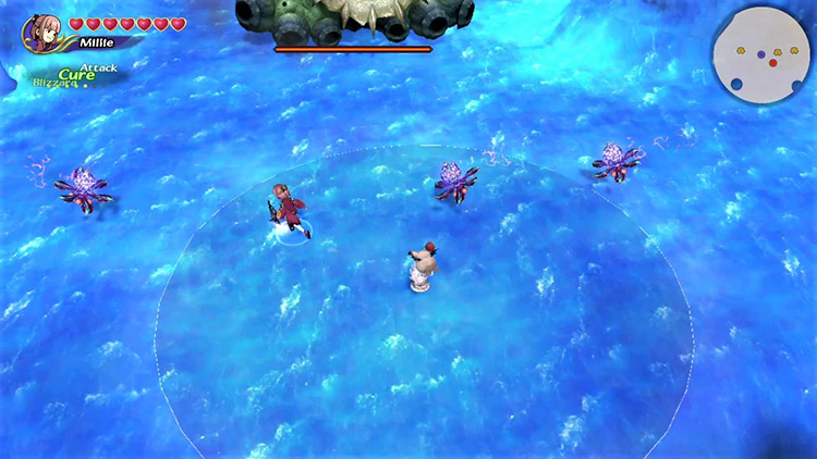 Electric Jellyfish support the Abyss Worm. / Final Fantasy Crystal Chronicles Remastered