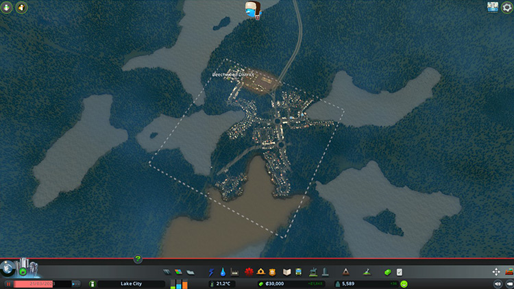 The Ferry Empire starting map / Cities: Skylines