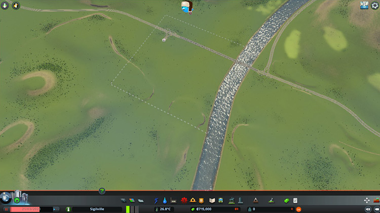 The Trains scenario starts you off with lots of buildable land and plenty of money in the bank for an efficient early game / Cities: Skylines