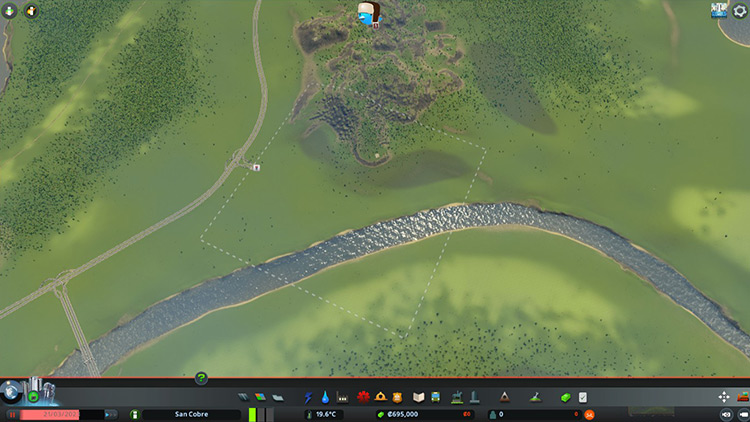 Green Power gives you an easy starting tile with a nice amount of flat land and a convenient river / Cities: Skylines