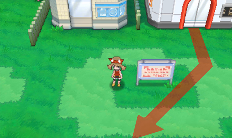Verdanturf Town going southwest from the PokeCenter / Pokémon Omega Ruby and Alpha Sapphire