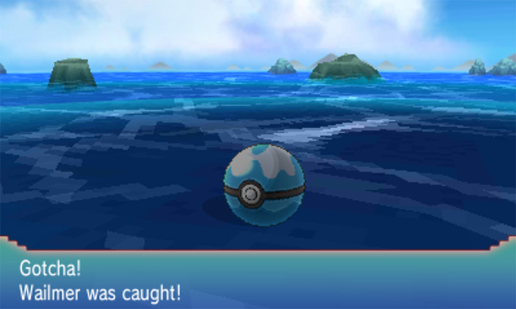 Catching a Pokémon with a Dive Ball / Pokémon Omega Ruby and Alpha Sapphire