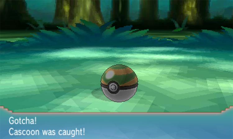 Catching a Pokémon with a Nest Ball / Pokémon Omega Ruby and Alpha Sapphire