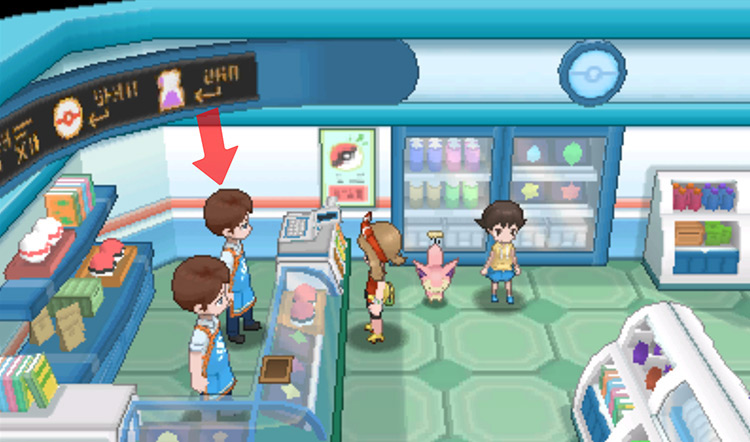 Top clerk in the Fallarbor Poké Mart / Pokémon Omega Ruby and Alpha Sapphire