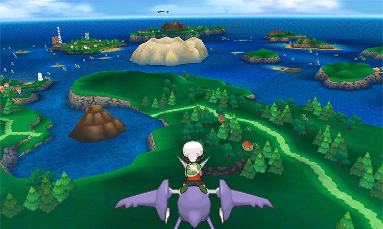 Using the Eon Flute and soaring on Latios. / Pokémon Omega Ruby and Alpha Sapphire