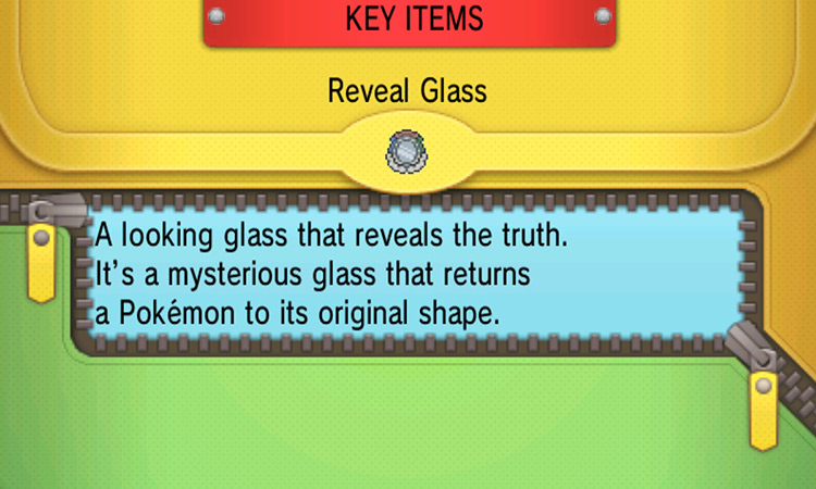 Reveal Glass’ item description / Pokémon ORAS