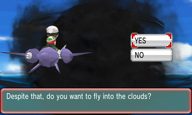 Approaching the storm cloud above Fortree City / Pokémon ORAS
