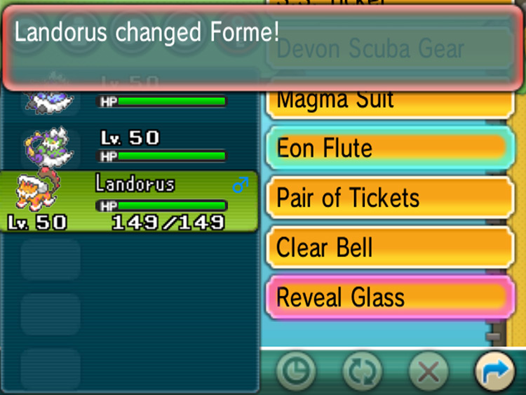Landorus changes to its Therian form / Pokémon ORAS