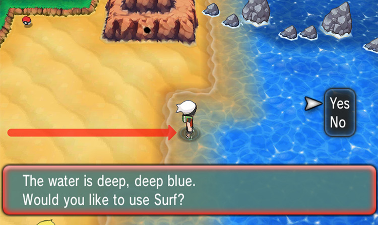 Using Surf on Route 118. / Pokémon Omega Ruby and Alpha Sapphire