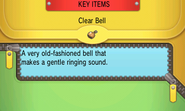 Clear Bell’s item description / Pokémon ORAS