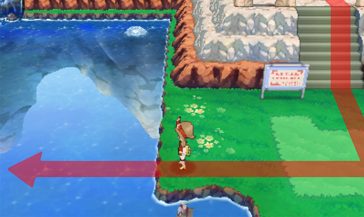 Surf spot going west in Sootopolis City / Pokémon Omega Ruby and Alpha Sapphire