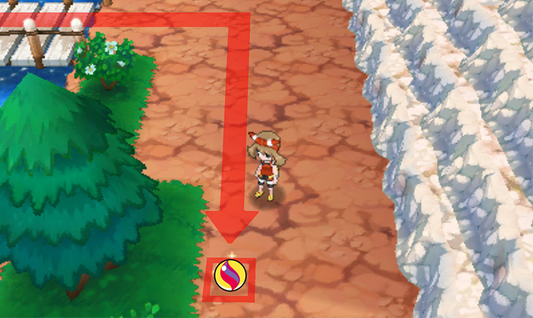 The location of the Sablenite / Pokémon Omega Ruby and Alpha Sapphire