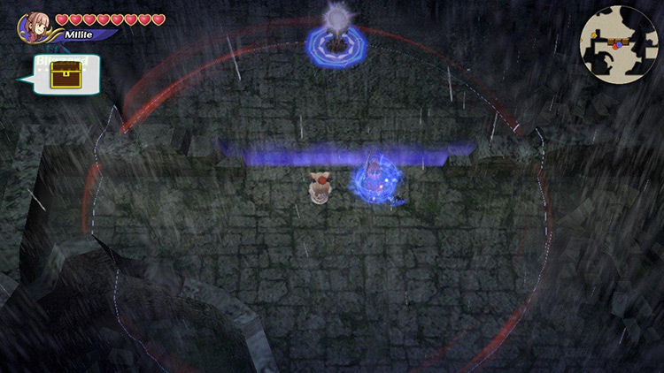 Casting magic on the orb on the other side of the force field to clear the way. / Final Fantasy Crystal Chronicles Remastered