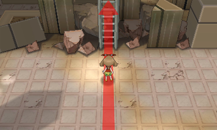 The ladder that leads to the second floor / Pokémon Omega Ruby and Alpha Sapphire