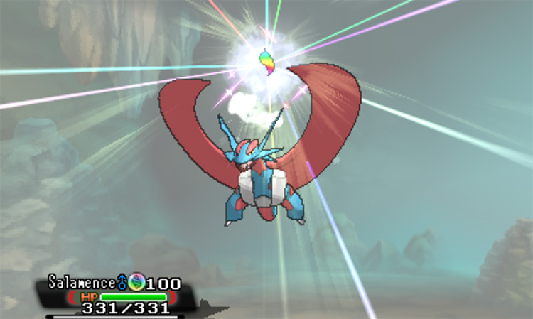 Mega Salamence in battle / Pokémon Omega Ruby and Alpha Sapphire