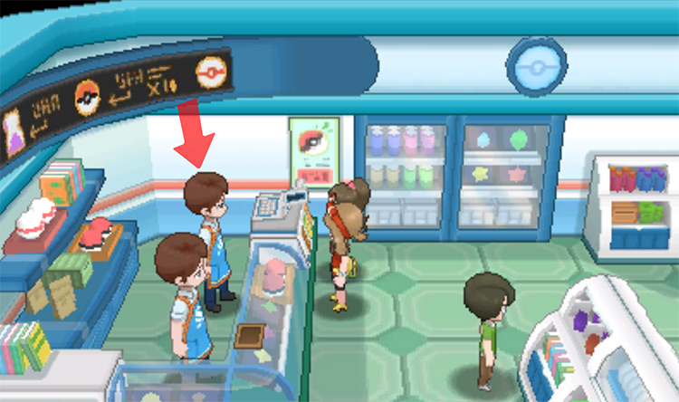 Top clerk in the Verdanturf Poké Mart / Pokemon ORAS