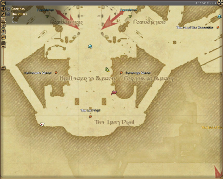 Torsefers’ map location in The Pillars / Final Fantasy XIV
